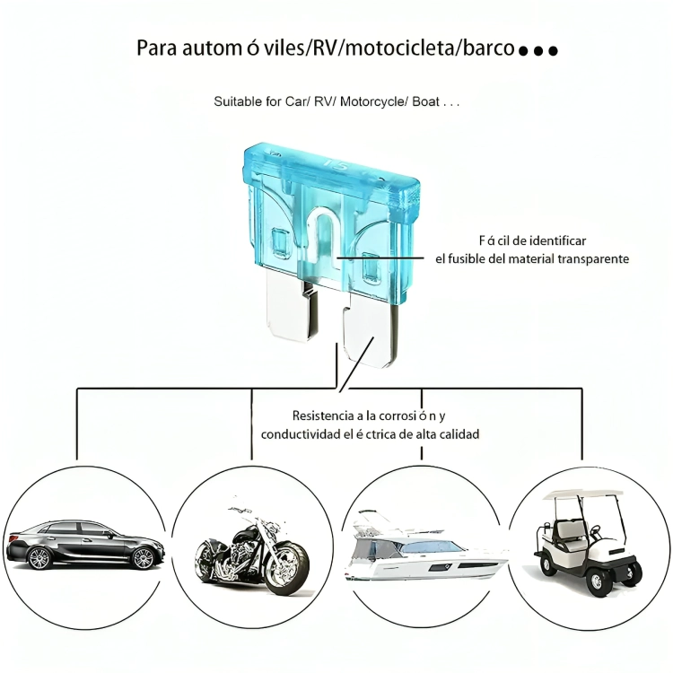 KIT FUSIBLE 300 UNIDADES ELE CTRICOS 12V AUTOS MOTOS + PINZA - 2