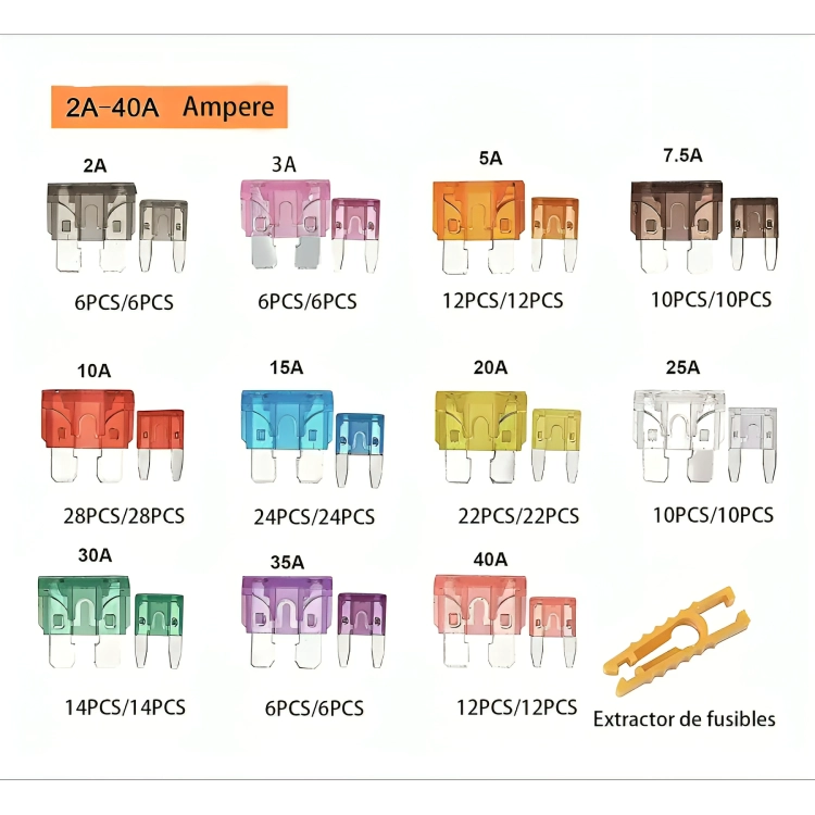 KIT FUSIBLE 300 UNIDADES ELE CTRICOS 12V AUTOS MOTOS + PINZA - 3