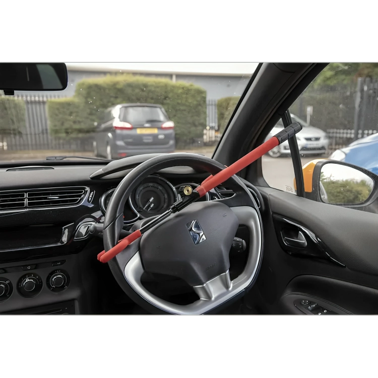 TRABA VOLANTE ANTIRROBO AUTO + 2 LLAVES - 1