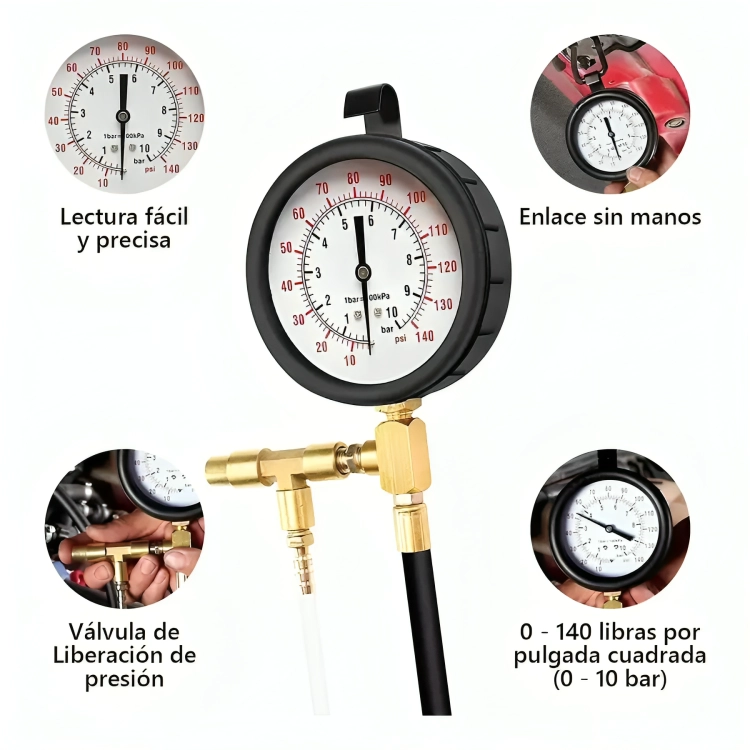 MEDIDOR MANOMETRO DE PRESION INYECCION COMBUSTIBLE UNIVERSAL - 2
