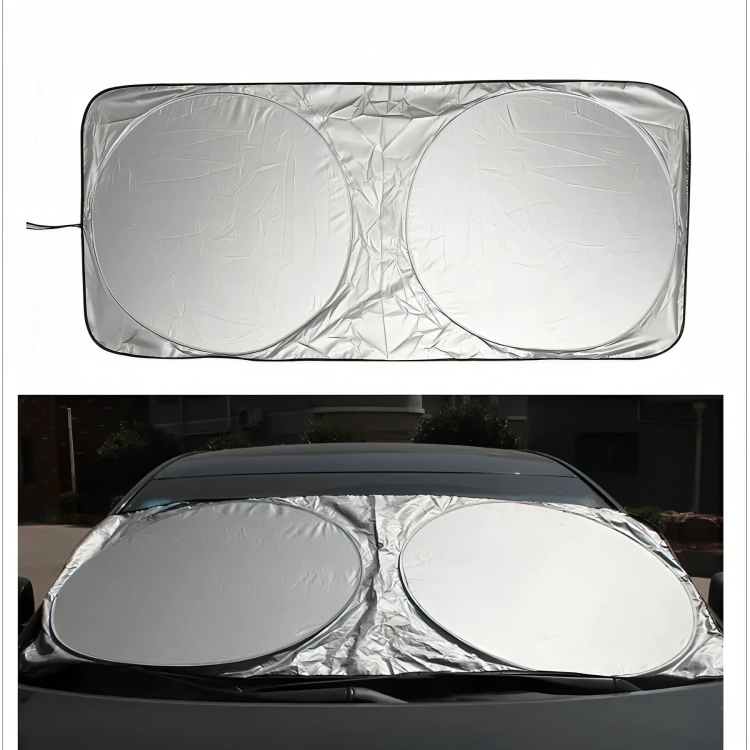 CUBRE PARABRISAS AUTO, PARASOL CON PROTECCION UV COMPACTABLE - 1