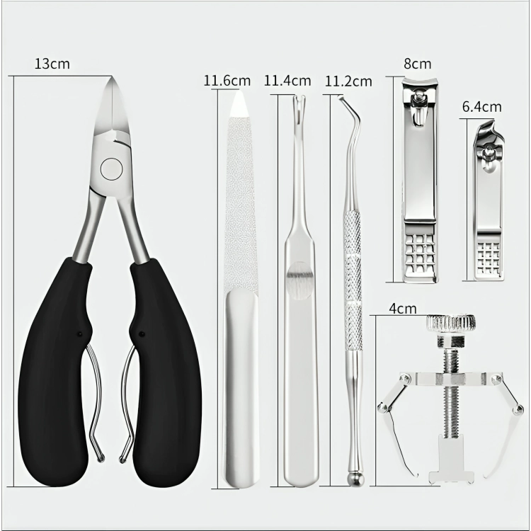 KIT HERRAMIENTAS UÑAS ENCARNADAS SET PEDICURA CORTA UÑAS 7PZ - 3