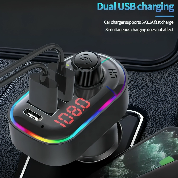 TRANSMISOR BLUETOOTH DUAL USB MP3 TYPE C AUTO - 3