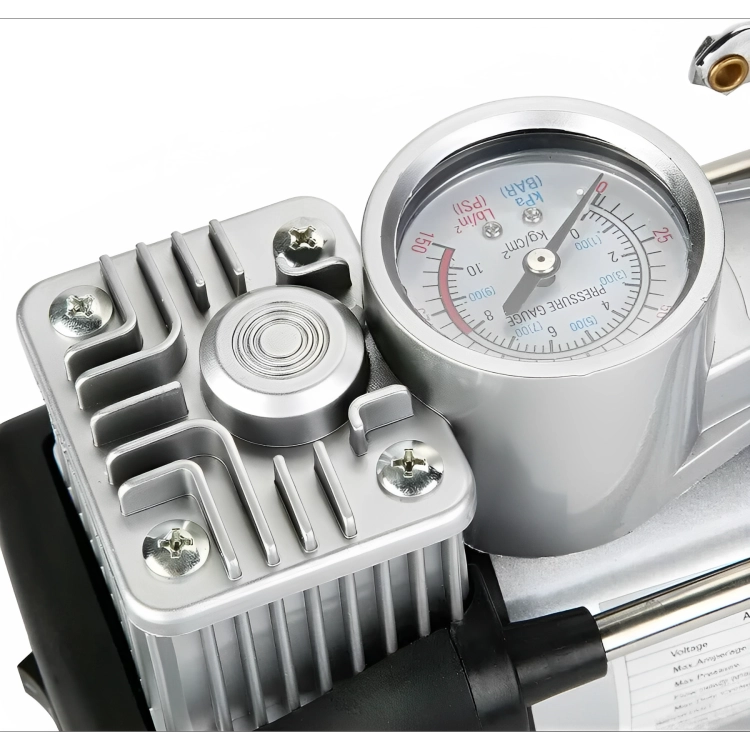 COMPRESOR DE AIRE DOBLE CILINDRO 12V INFLADOR NEUMATICOS - 3