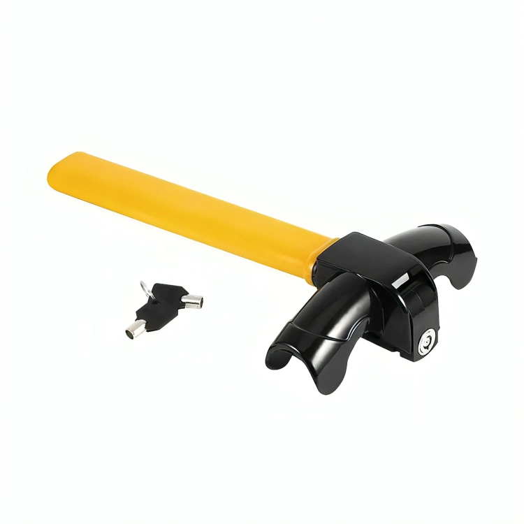 TRABA VOLANTE CANDADO ANTIRROBO ACERO + LLAVE SEGURIDAD - 3