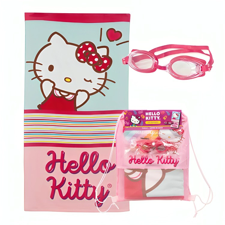 SET TOALLA 70×140 CM. + LENTES DE AGUA /HELLO KITTY RAYA – MASHINI - 4