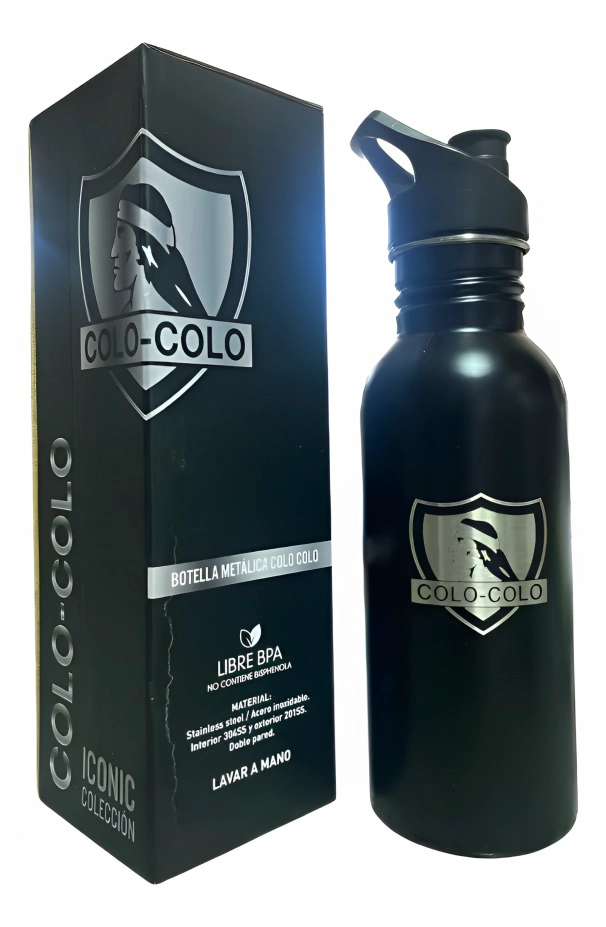 BOTELLA METALICA COLO COLO 600 ML COLOR NEGRO - 1