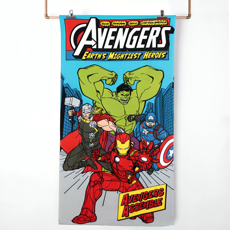 TOALLA DE PLAYA + BOLSO AVENGERS CARTOON - 1