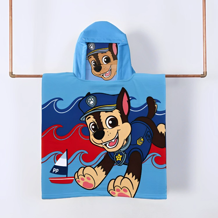 TOALLA DE PLAYA CON CAPUCHA  PAW PATROL NIÑO PUPS - 1