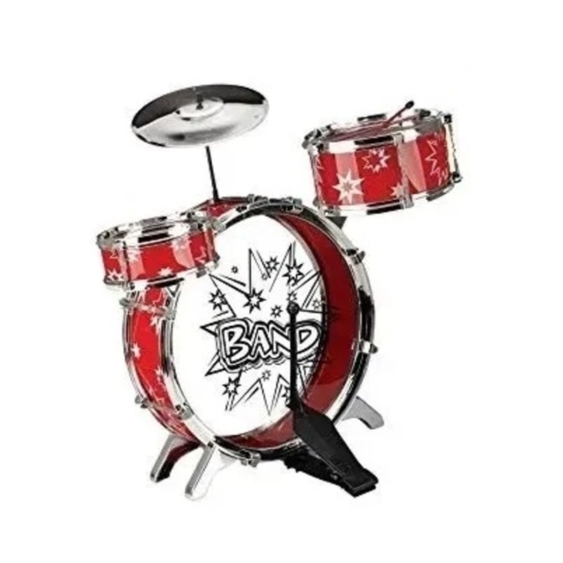 PACK X 3 BATERIA DE JUGUETE PARA NIÑOS BIG BAND ROJO - 2