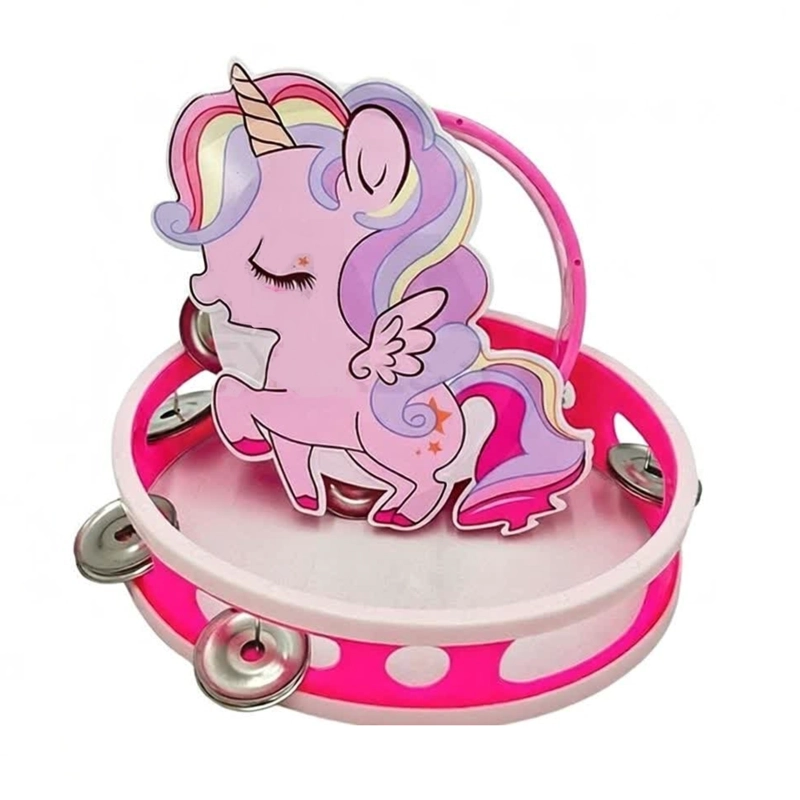 PACK X 3 PANDERO UNICORNIO CUTE INSTRUMENTO MUSICAL DE JUGUETE - 3