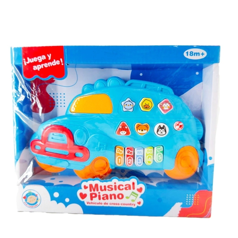 PACK X 3 JUGUETE PIANO MUSICAL VEHICULO DE CROSS-COUNTRY AZUL - 3