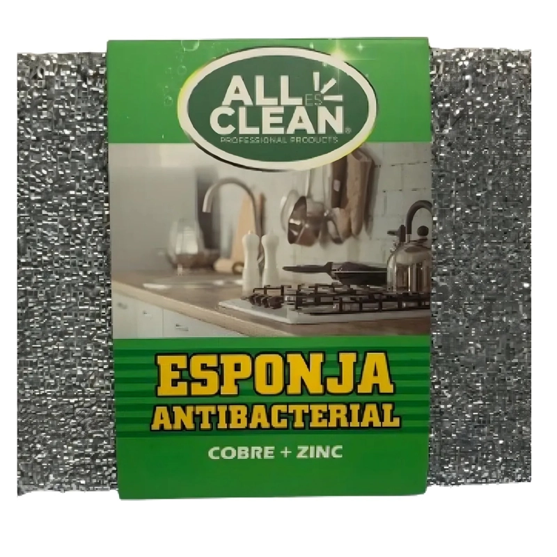 PACK X 4 ESPONJA DE COBRE + ZINC ANTIBACTERIAL 2 UNIDADES – ALL CLEAN - 1