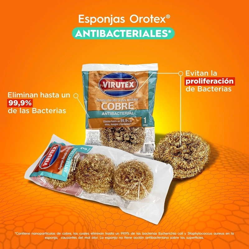 PACK X 4 SET 3 ESPONJAS OROTEX MEDIANA – VIRUTEX - 3