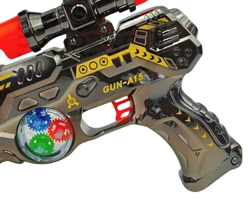 PAK DE 3 PISTOLA METAL ENGRANAJE LUZ Y SONIDO - 2