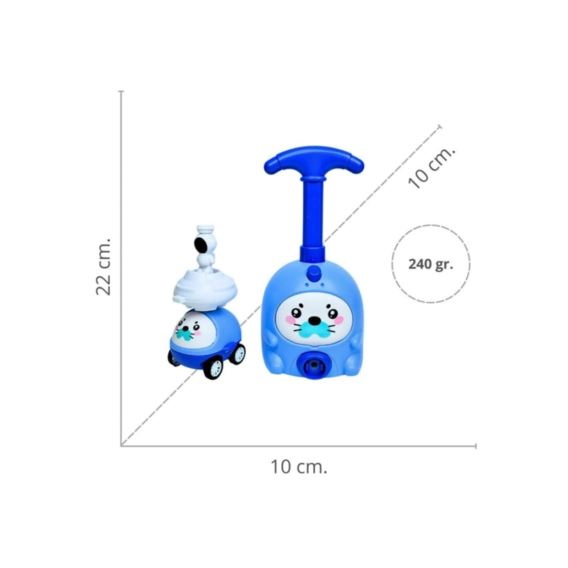 BOMBIN LANZADOR DE ASTRONAUTA INFLADOR DE GLOBOS AZUL - 1