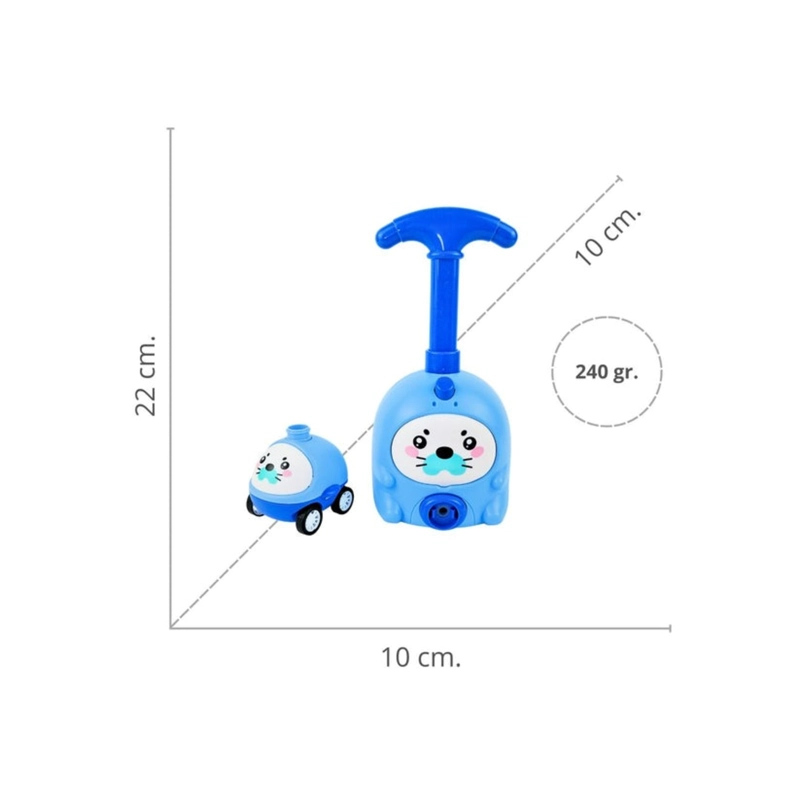 BOMBIN LANZADOR DE AUTOS INFLADOR DE GLOBOS CUTE AZUL - 4