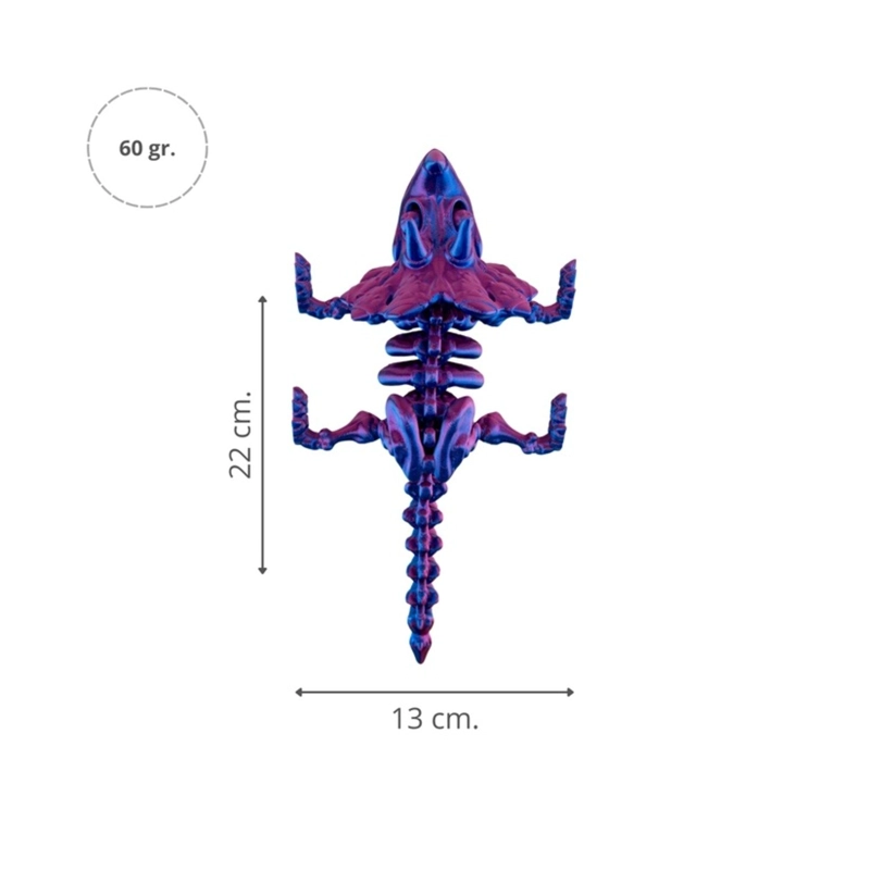 JUGUETE DINOSAURIO TRICERATOPS TORNASOL IMPRESION 3D MORADO - 3
