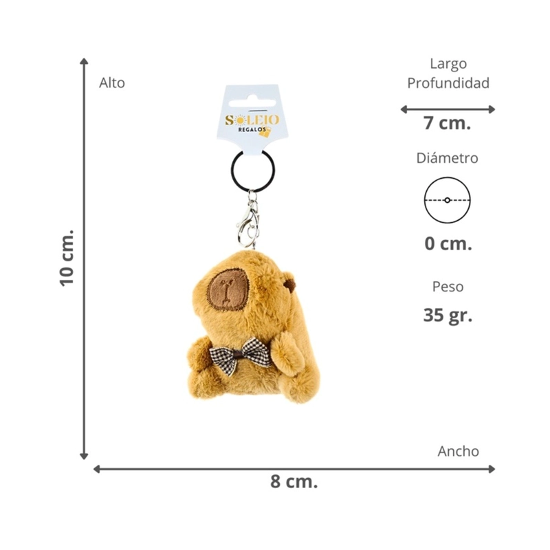LLAVERO DE PELUCHE COLGANTE CAPIBARA - 2