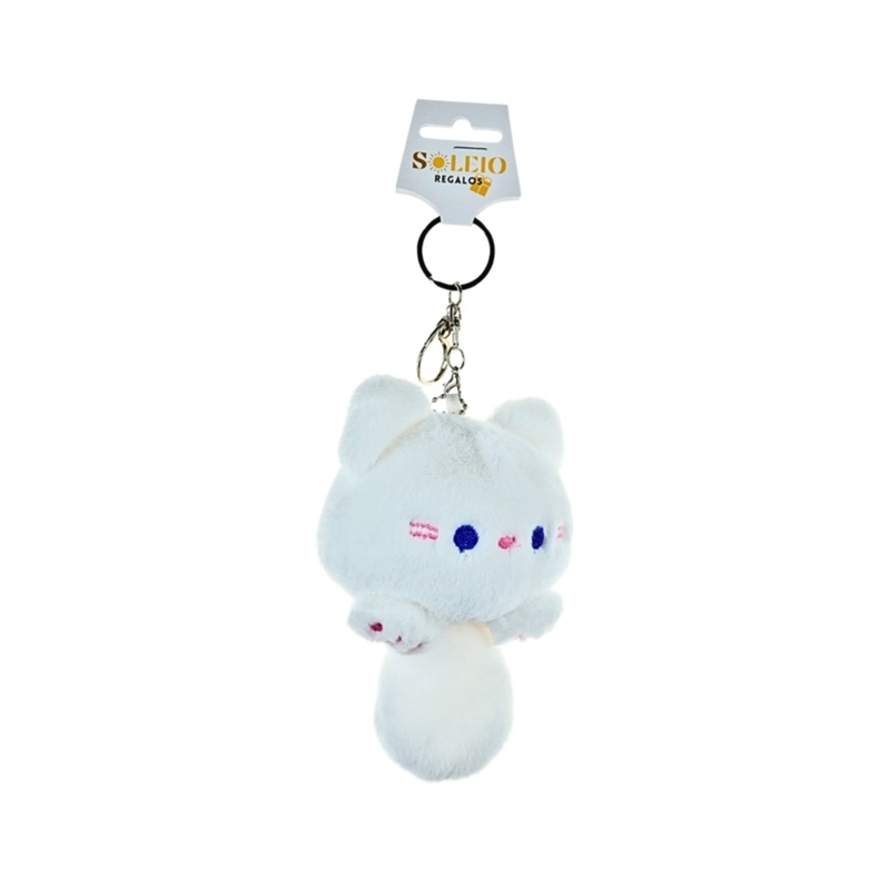 LLAVERO DE PELUCHE COLGANTE GATITO CUTE BLANCO - 3