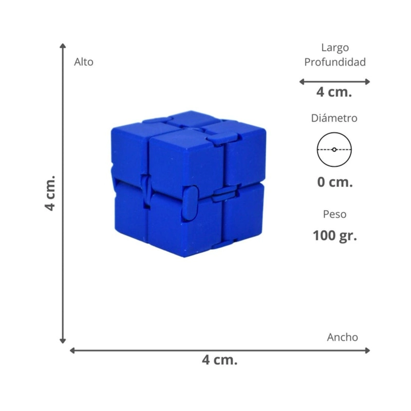 JUGUETE FIDGET CUBE INFINITO ANTI ESTRE S AZUL - 3