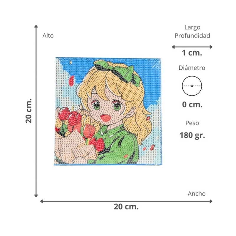 PACK X 4 PINTURA DIAMANTE TULIPAN NIÑA RUBIA - 3