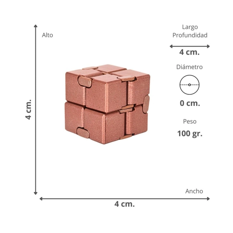 JUGUETE FIDGET CUBE INFINITO ANTI ESTRE S DORADO - 1