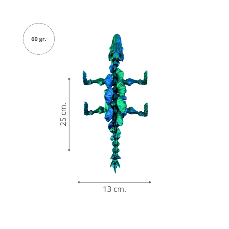 JUGUETE DINOSAURIO ESTEGOSAURIO TORNASOL IMPRESION 3D VERDE - 3