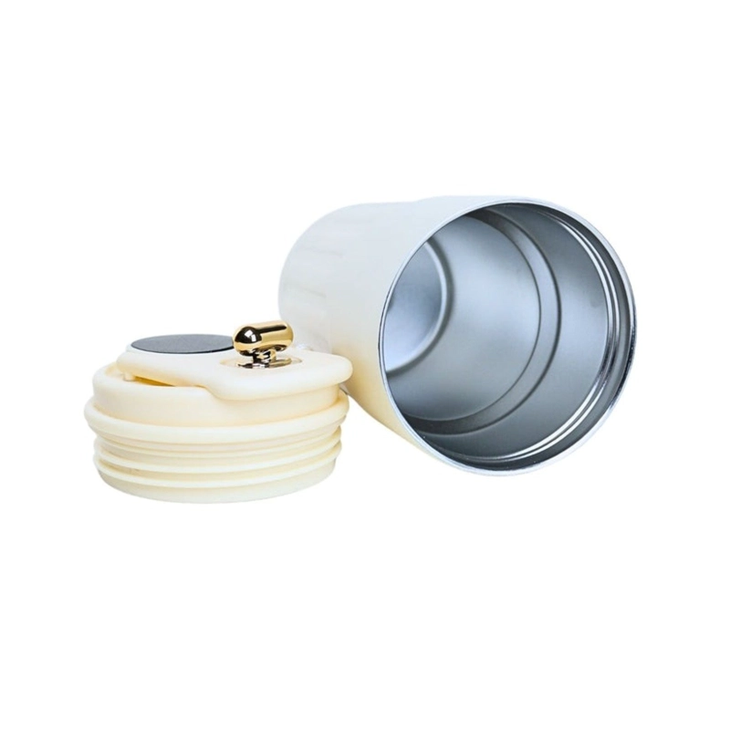 VASO TE RMICO DE ACERO INOXIDABLE TERMOMETRO 460 ML BLANCO - 5