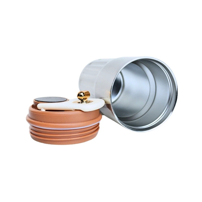 VASO TE RMICO DE ACERO INOXIDABLE TERMOMETRO 460 ML PLATEADO - 1