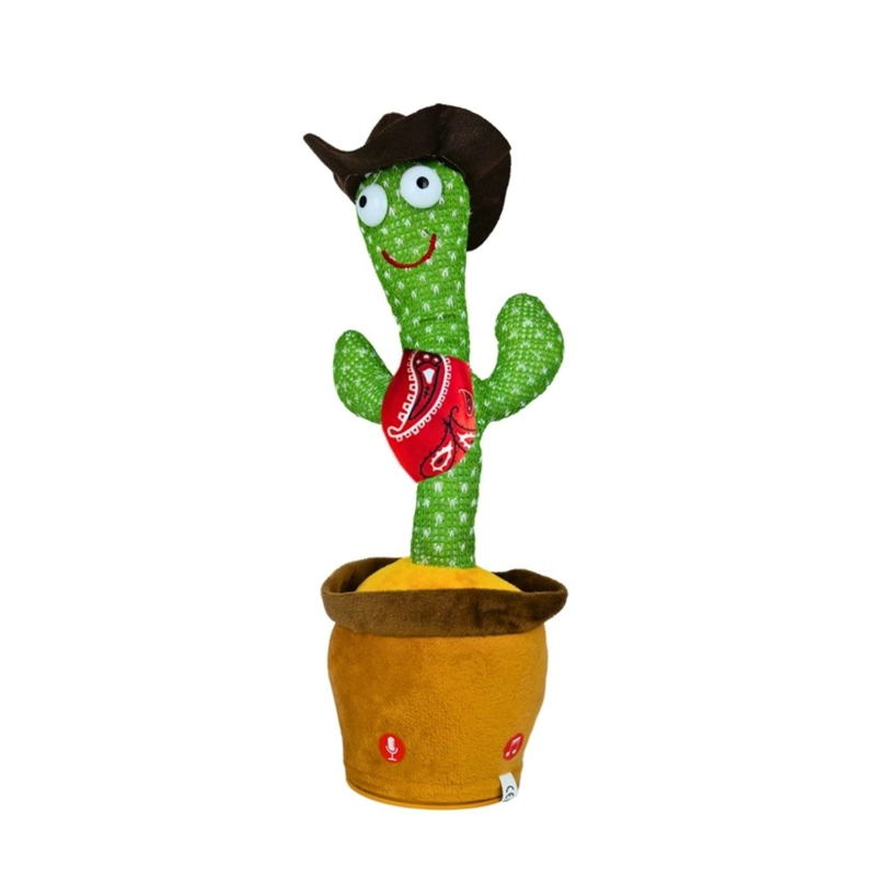 CACTUS BAILARIN IMITA VOZ MUSICAL JUGUETE FELPA COWBOY - 1