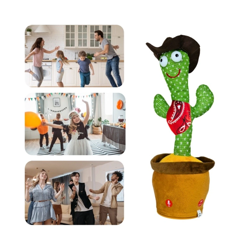CACTUS BAILARIN IMITA VOZ MUSICAL JUGUETE FELPA COWBOY - 5