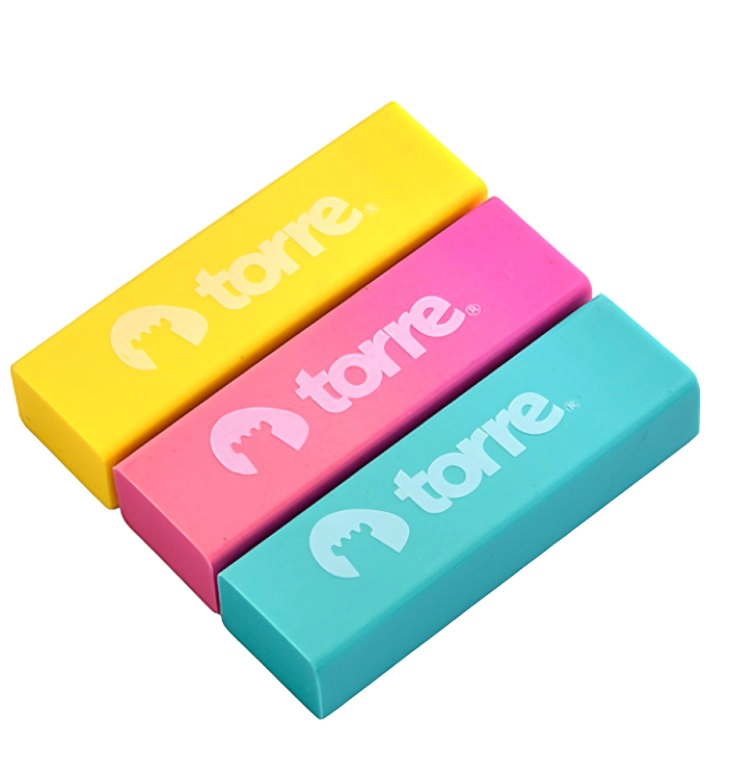 PACK 4 DE SET DE GOMAS COLORES NEON 3 UNIDADES BLISTER – TORRE - 2