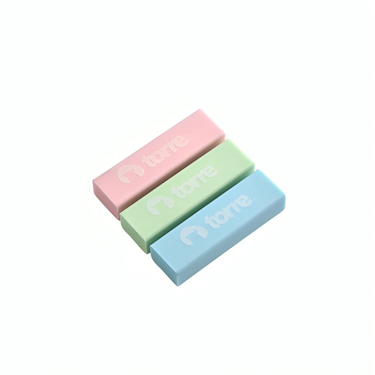 PACK 4  SET DE GOMAS COLORES PASTELES 3 UNIDADES BLISTER – TORRE - 2
