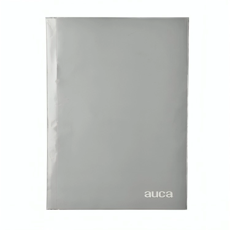 PACK 4 ARCHIVADOR PLASTIFICADO CON GUSANO / GRIS – AUCA - 1