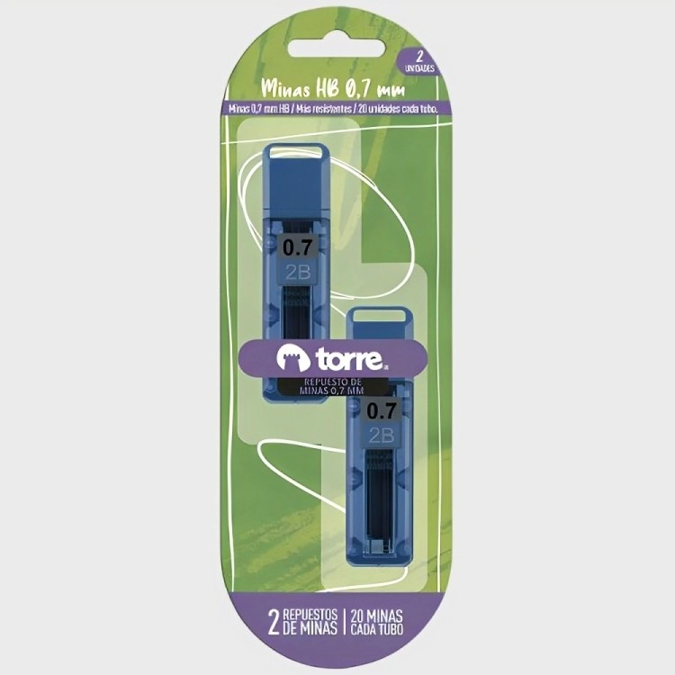 PACK 4 BLISTER 2 REPUESTOS MINAS 0.7 MM 20 UND. – TORRE - 1
