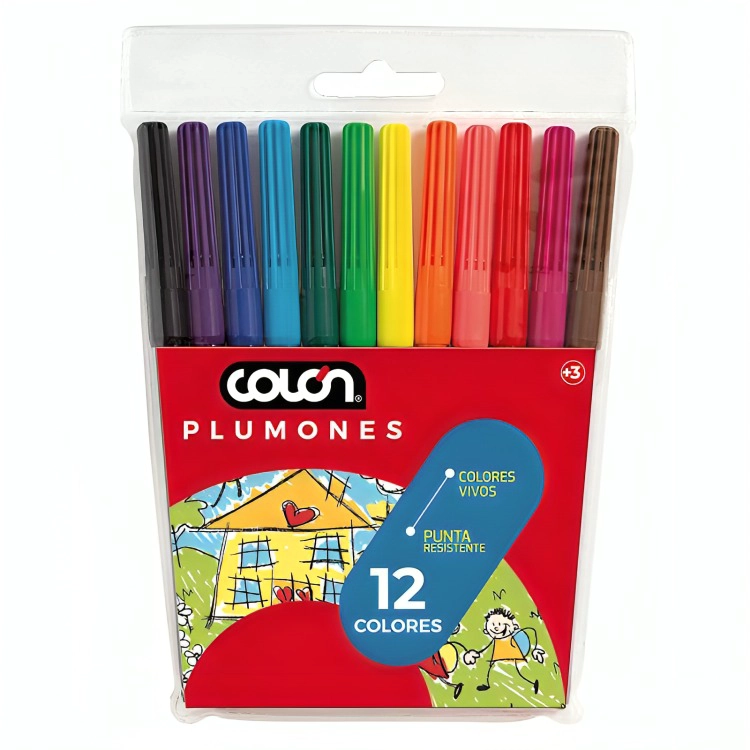 PACK 4 PLUMONES DIBUJO 12 COLORES – COLON - 1