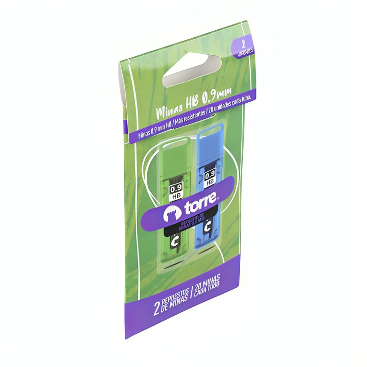 PACK 4 REPUESTO MINAS 0.9 MM. HB 20 UND. – TORRE - 2