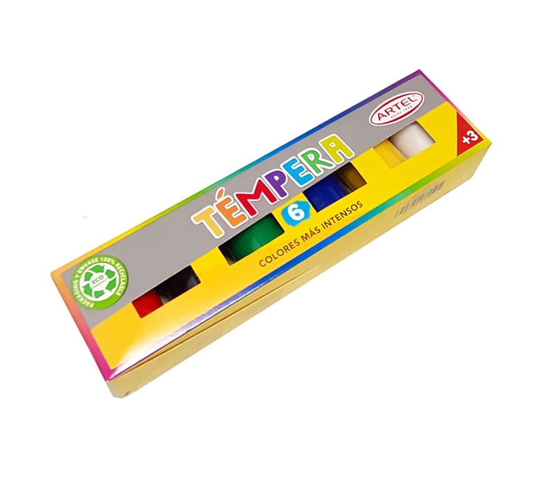 PACK 4 ESTUCHES TEMPERA 6 COLORES 15 ML – ARTEL - 1