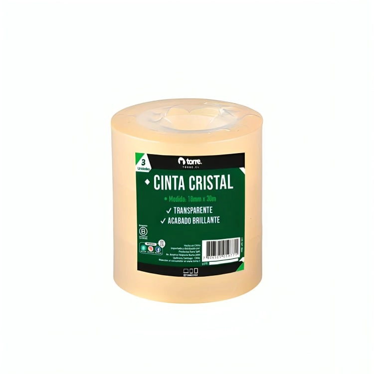 PACK 3 CINTA CRISTAL SET 3 UNIDADES 18MM. X30M. – TORRE - 1