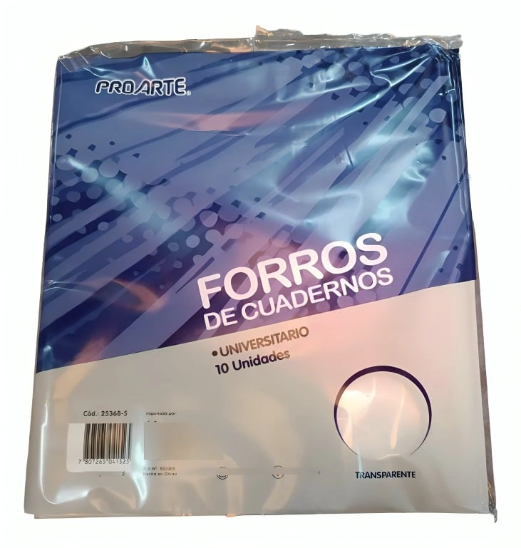 PACK 3 FORRO DE CUADERNO COLLEGE TRANSPARENTE 10 UNIDADES – PROARTE - 3
