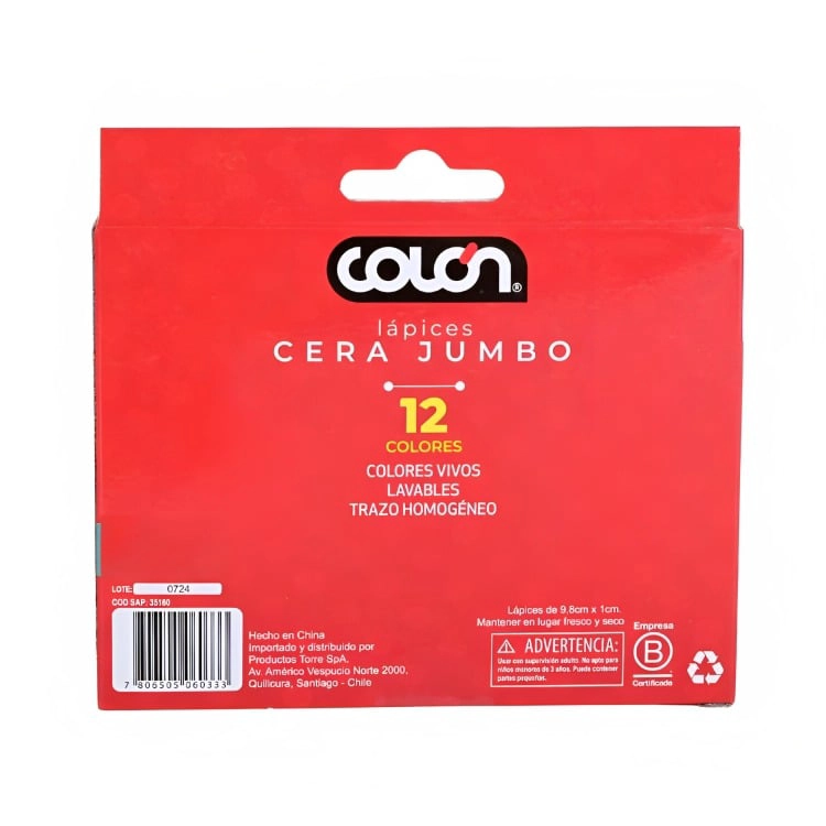 PACK 4 LAPICES CERA JUMBO 12 COLORES - 1