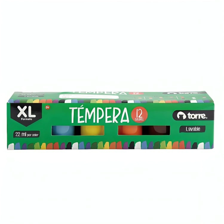 PACK 3 TEMPERAS 12 COLORES – TORRE - 1