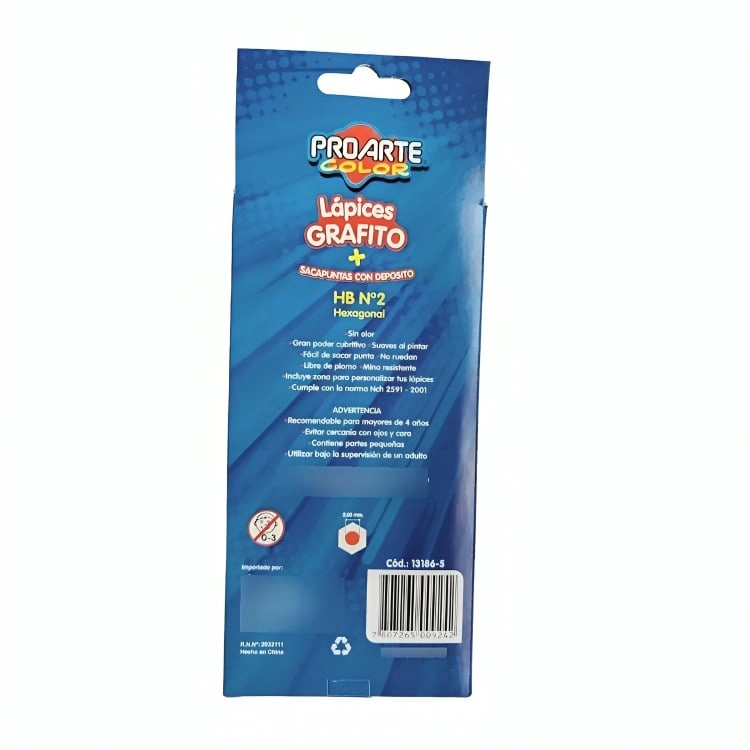 PACK 3 LAPICES GRAFITO TRIANGULAR HB N°2 12 UNIDADES – PROARTE - 2