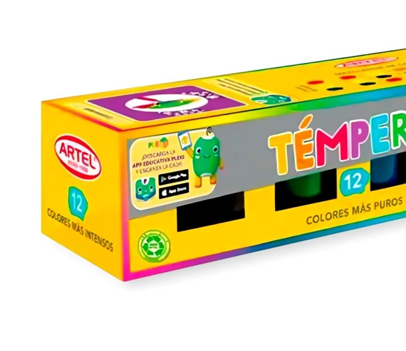 PACK 3 ESTUCHE TEMPERA 12 COLORES 15 ML – ARTEL - 3