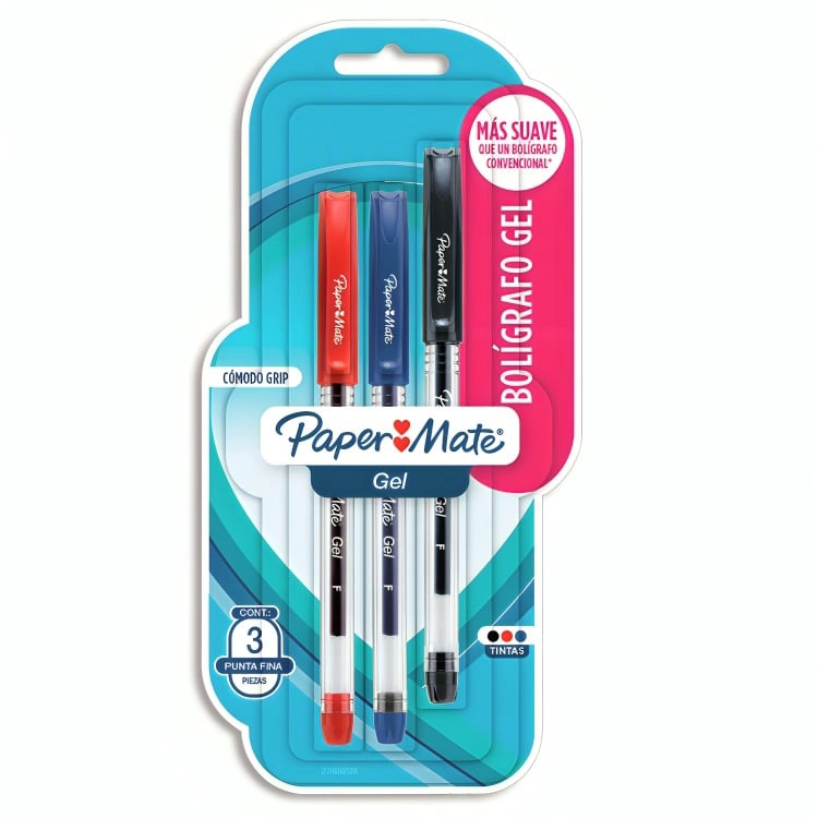PACK 3 BOLIGRAFO GEL ECONOMICO COLORES BASICOS TJX3 – PAPER MATE - 2