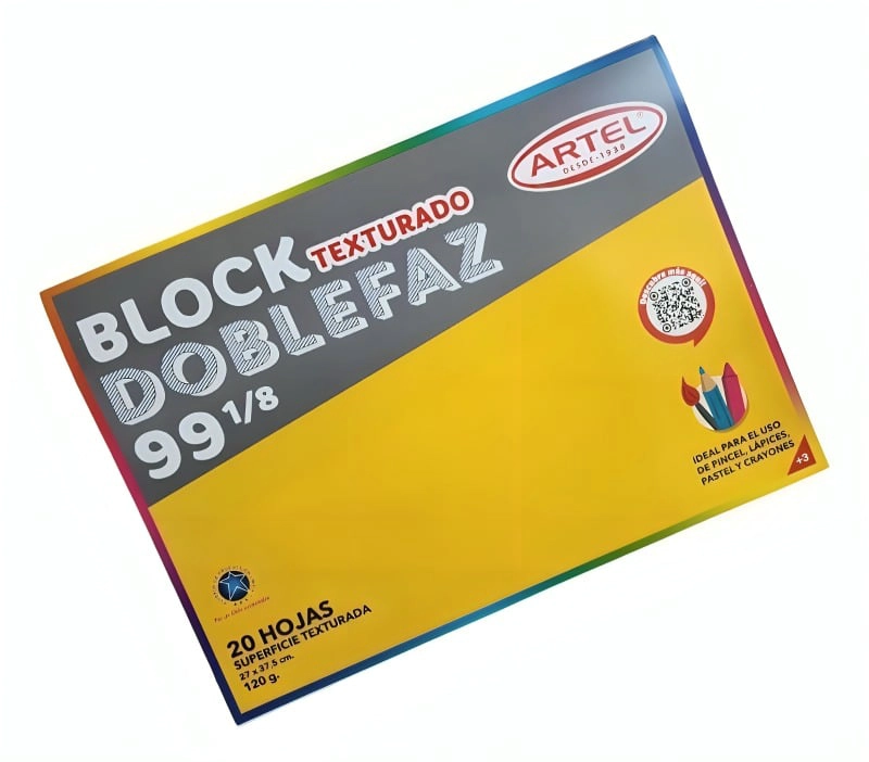 PACK 3 BLOCK DE DIBUJO MEDIUM 99 1/8 20 HOJAS DOBLE FAZ – ARTEL - 1