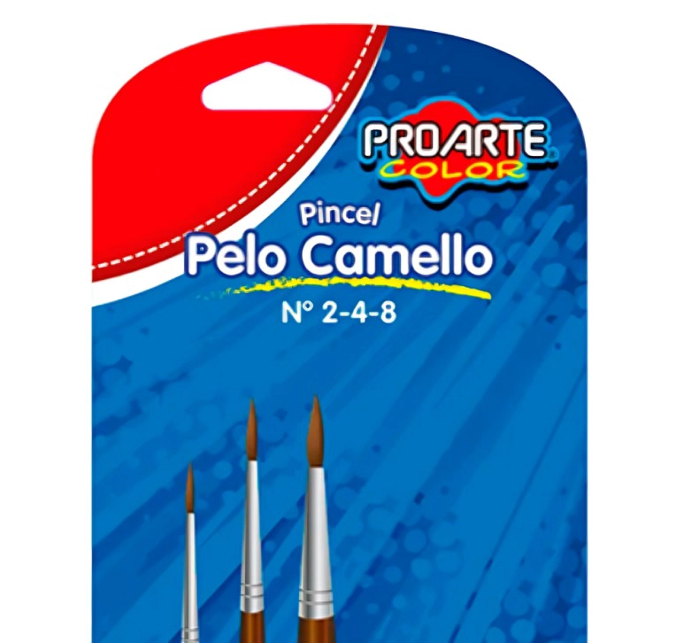 PACK 3 SET 3 PINCELES PELO CAMELLO N° 2-4-8 – PROARTE - 1
