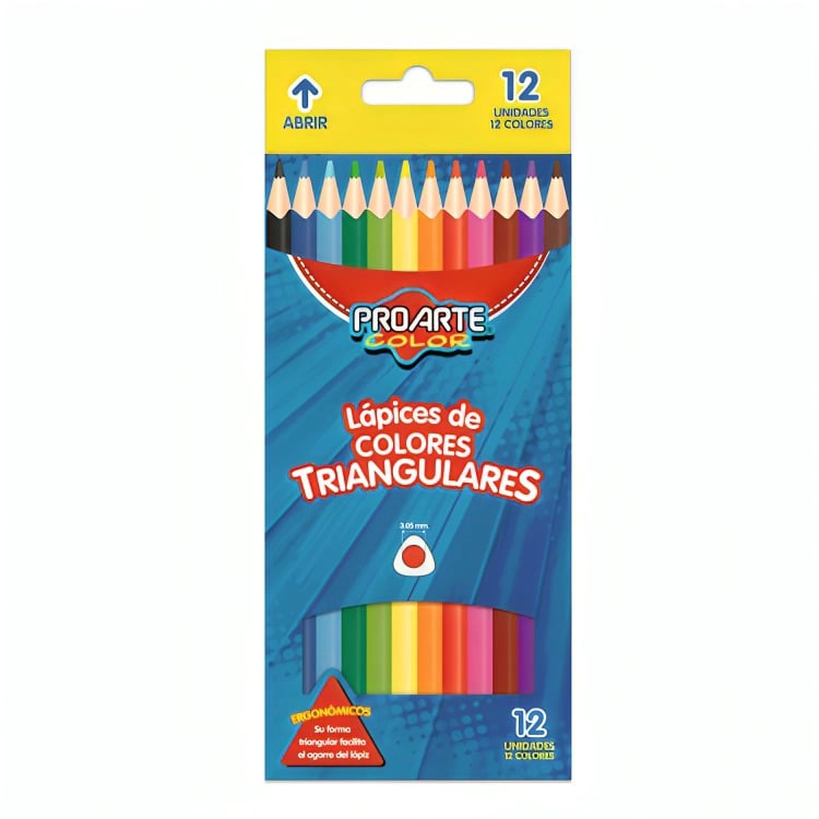 PACK 3 LAPICES 12 COLORES TRIANGULARES – PROARTE - 1
