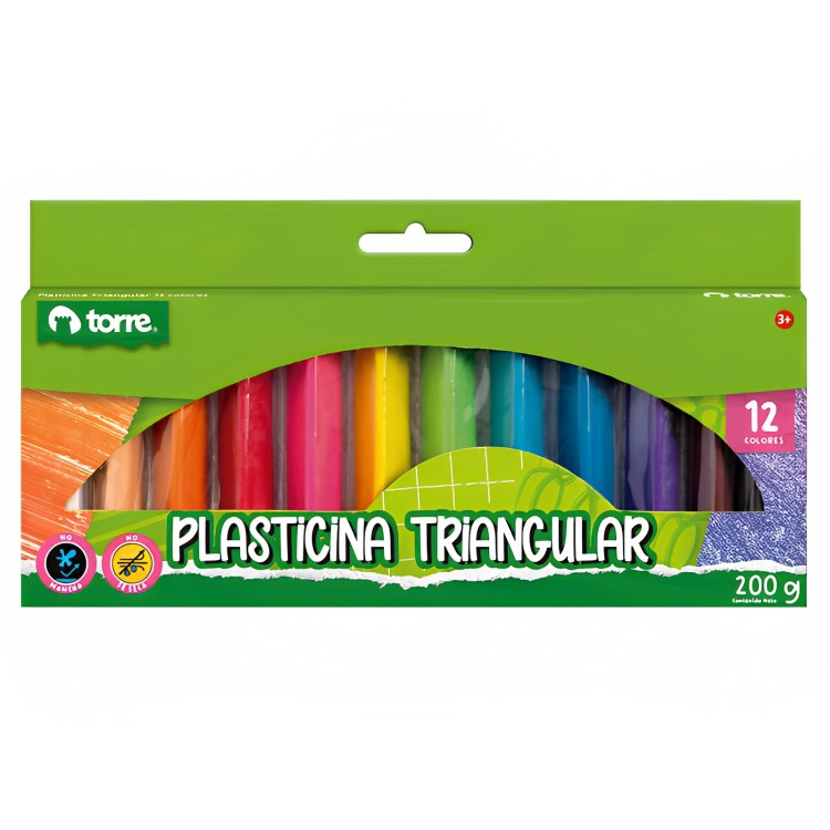 PACK 4 PLASTICINA TRIANGULAR 12 COLORES – TORRE - 1